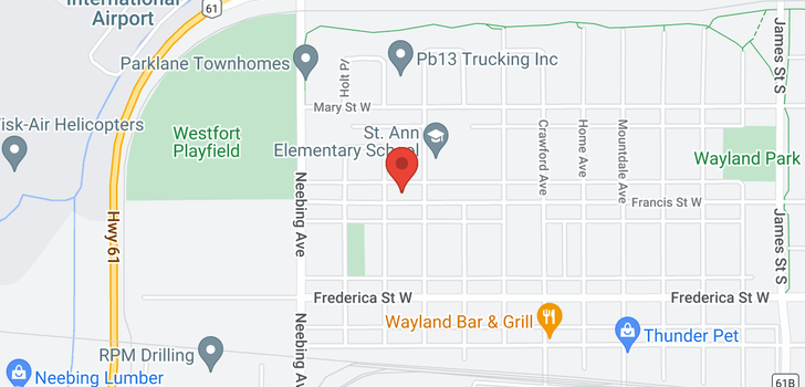 map of 1413 Francis ST W